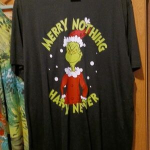 Grinch Merry Nothing Graphic Tee - Black